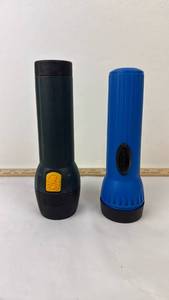 lot 105 image: Flashlight Lot of 2 �� Blue Eveready and Dark Green Coleman Flashlight