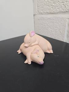 lot 125 image: 2 Pink Pig Figurines