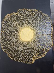 lot 141 image: Wall Art Yellow Sunflower Design Crochet doily