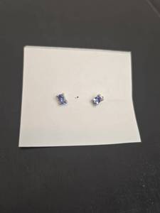 lot 146 image: Blue Stone Stud Earrings Pair