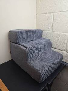 lot 191 image: Noidynas Gray Upholstered PET  Step Stool