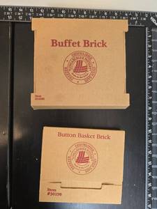 lot 199 image: Longaberger Pottery Buffet Brick and Button Basket Brick 2-Pack