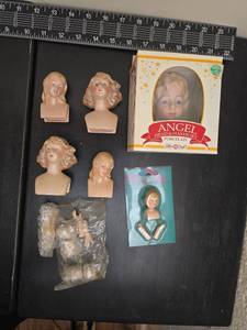 lot 214 image: Fibre Craft Angel Head & Hands Set Porcelain lot 6 pieces boxed