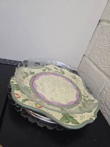 lot 215 image: Stack of serving platters assorted
