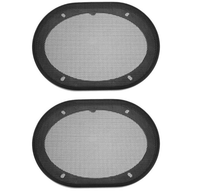 lot 38978 image: Speaker Grill Cover 5.94X8.27inch Mesh Decorative Square Subwoofer Guard Protector Black 2pcs - Retail $24