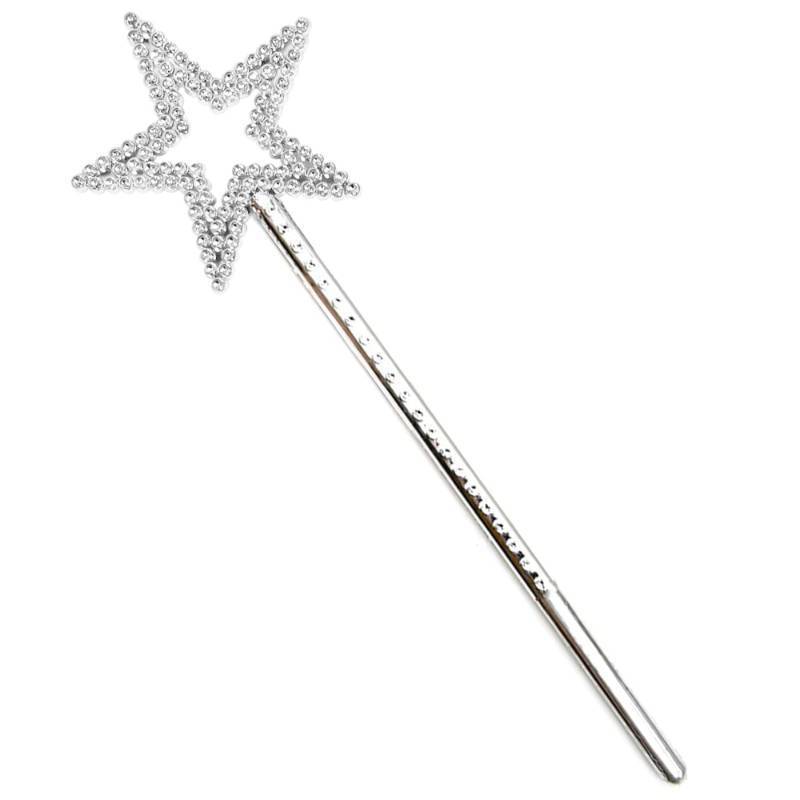 lot 38965 image: Silver Star Wand 13 Inches Princess Angel Wand - Retail $5