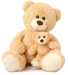 40 Inch Light Brown Giant Teddy Bear, Mommy Bear with Baby Plush Attached. - Retail: $38
