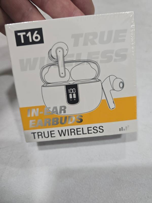 lot 2585 image: T16 True Wireless In-Ear Earbuds Black Model X0047QLX19