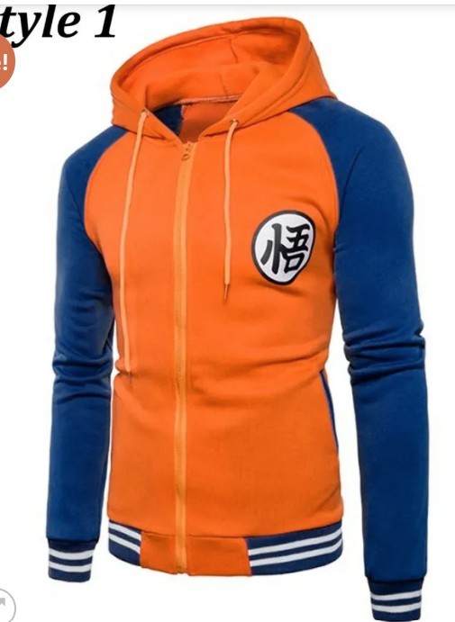 lot 3226 image: ALLNTRENDS Training&nbspGoku Dragon Ball Blue and Orange Hoodie - XL