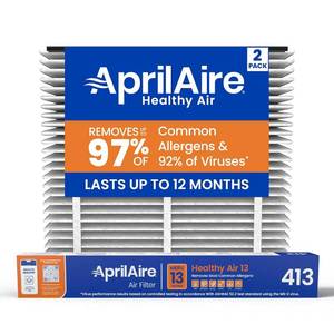 lot 7032 image: 4 Pack AprilAire 413 Replacement Filter for Whole House Purifiers - MERV13, 16x25x4