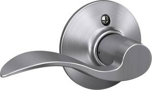 lot 7036 image: SCHLAGE Accent Non-Turning Dummy Door Handle, Left Handed, Satin Chrome