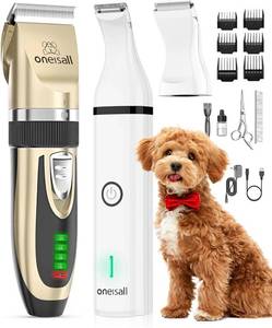 lot 7043 image: oneisall Dog Clippers and Paw Trimmer Kit for Small Large Dogs Cats