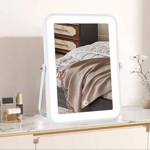 lot 7049 image: YEKKOPT Rechargeable Vanity Mirror with Lights, Dimmable Touch Screen