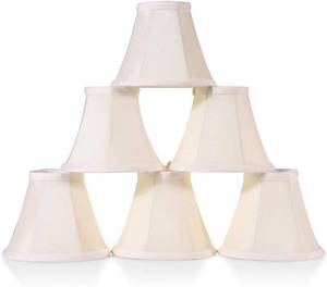 lot 7050 image: Wellmet Chandelier Shades for Candelabra Bulbs, Clip-On Fitter, 3x6x5, 6 pcs