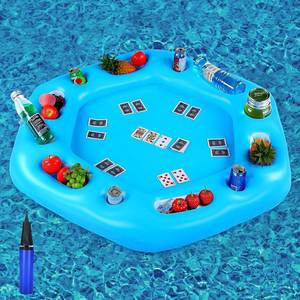 lot 7056 image: Seenelling Large Floating Pool Table for Games, Holder & Cooler Accessories