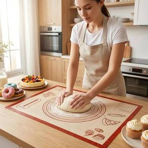lot 7061 image: Silicone Baking Pastry Dough Mat 28x20 in, Nonstick Rolling Sheet, Reusable