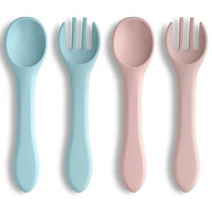 lot 7062 image: Vicloon Silicone Baby Feeding Spoons, 4-ct, First Stage, Dishwasher Safe