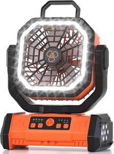 lot 7091 image: Honesorn 20000mAh Rechargeable Fan Portable 11-Inch, with LED Light Remote  No remote 