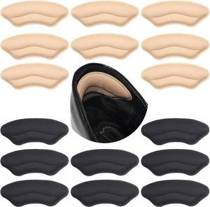 lot 7138 image: 8-Pairs Heel Grips Liner Cushions for Loose Shoes (16 Packs) BlackApricot