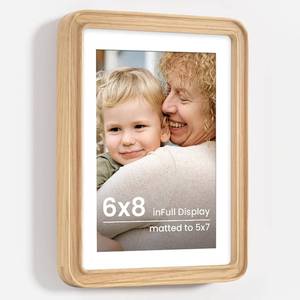 lot 7274 image: Axeman 6x8 Oak Picture Frames Matted to 5x7 Tempered Glass WallTabletop