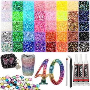 lot 7303 image: 35000 Pcs Bedazzling Kit 3mm Rhinestones for DIY Crafts, 40 Colors