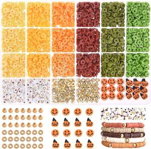 lot 7330 image: Thanksgiving Fall Clay Beads Set, 2340pcs Beads  185pcs Charms for Bracelet