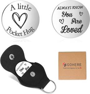 lot 7338 image: GoHere Pocket Hugs Sobriety Gift - Token Keychain for Men, Long-Distance