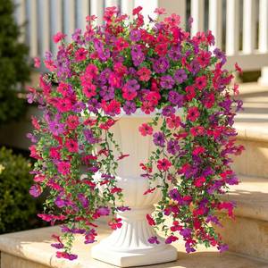 lot 7348 image: ADXORA 2PCS Fake Hanging Flowers for Outdoor Decor UV-Resistant Daisy