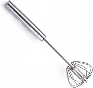 lot 7349 image: Semi-Automatic Stainless Steel Egg Whisk, Hand-Operated Rotary Whisk, 12-inch
