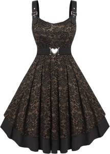 lot 7358 image: Rosegal Women Plus Size Retro Lace Belt Party Cocktail Dress 5X