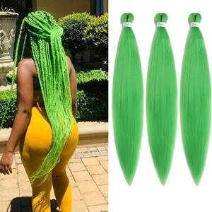 lot 7389 image: Pre Stretched Braiding Hair Extensions, 3 Packs, 30-Inch Black for Women Black