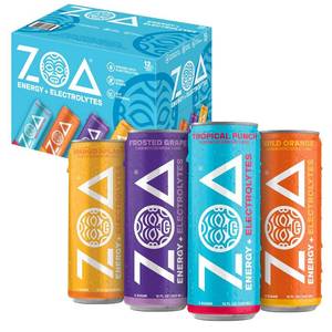 lot 7407 image: ZOA Zero Sugar Energy Drink, Fan Favorite Variety Pack, 12 Pack, 12 Fl Oz