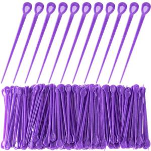 lot 7440 image: Pndeyo 100pcs Hair Roller Pick, Plastic Curling Tool Set, Accessories-Purple