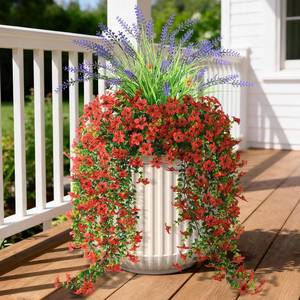 lot 7510 image: INQCMY Artificial Fake Flowers Plants for Outdoor Spring Summer Decoration
