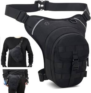 lot 7511 image: Motorcycle Leg Bag with Leg Strap, Multifunctional Drop Leg Bag (Black) Medium