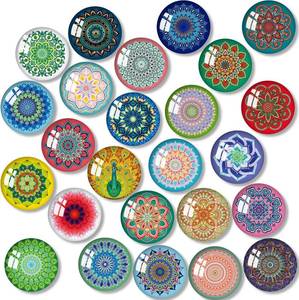 lot 7528 image: MORCART 30Pcs Mandala Fridge Magnets for Refrigerator, Whiteboard