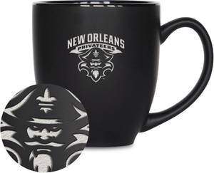lot 7537 image: Rico Industries NCAA (T & U) 15oz Laser Engraved Black Ceramic Bistro Mug
