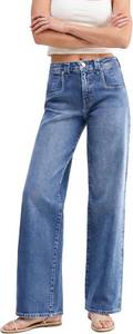 lot 7549 image: EMMIOL Womens Jeans Straight Leg, Mid-High Rise, Baggy Denim Pants - M