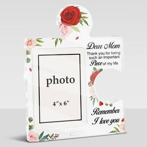 lot 7579 image: Mom Birthday Gift Photo Frame, DaughterSon Gifts, 4x6 Acrylic Puzzle Piece