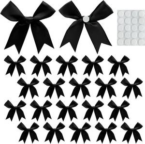 lot 7590 image: 40 Pcs Light Pink Satin Bows, 3.3 Bows for Gift Wrapping & DIY Crafts Gold