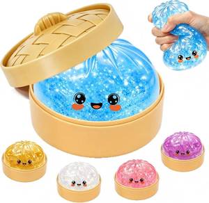 lot 7449 image: Dumpling Squishy Toy, Glitter Stretchable Dumpling Squishies Squeeze Stress Balls