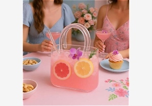 lot 7174 image: Glass Purse for Drinks
