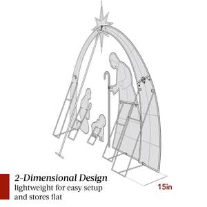 lot 10019 image: Best Choice Products Lighted 2D Christmas Nativity Scene with LED Lights