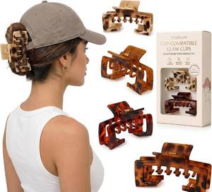 lot 10067 image: Hat Friendly Claw Clip 4 Pcs for Baseball Caps, Non-Slip