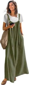 lot 10116 image: YESNO Wide-Leg Jumpsuits for Women Boho Floral Pleated Overalls with Pockets Med