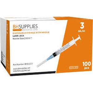 lot 10118 image: Syringe with Attached Needle - 3 mL LL -23G 1 - Case of ...