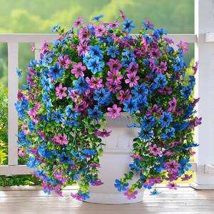 lot 10161 image: Homsunny Artificial Faux Hanging Flowers for Outdoor Summer Decoration