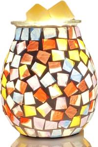 lot 10177 image: Mosaic Glass Melt Warmer for Scented Wax, Electric Blue Fish Pattern Warmer