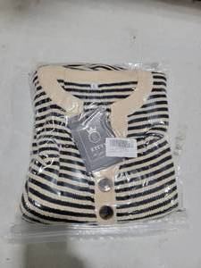 lot 10196 image: ETCYY Striped Two-Piece Sets 34 Sleeve Henley Top, High-Waisted Shorts Large