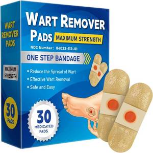lot 10286 image: Wart Remover Pads, Maximum Strength Bandages for Hands Feet, 30 Treatments